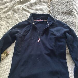 Vineyard Vines Blue Zip Up Sweater with Stand-Up Collar